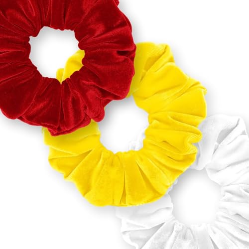 Velvet Scrunchies 3-Pack Gift Set Premium Plush Ponytail Holder Made in the USA Burgundy Forest Black