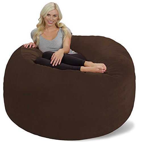 Chill Sack Bean Bag Chair: Giant 6' Memory Foam Furniture Bean Bag - Big Sofa with Soft Micro Fiber Cover, Charcoal