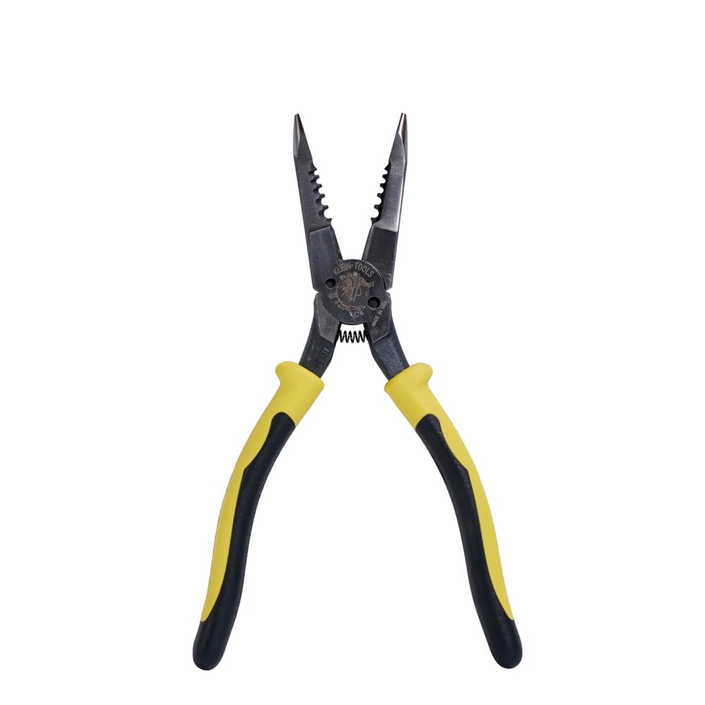 Klein Tools J207-8CR Needle Nose Pliers are All-Purpose Linesman Pliers, Made in USA, Crimping, Looping, Cutting, Stripping, Crimping, Shearing