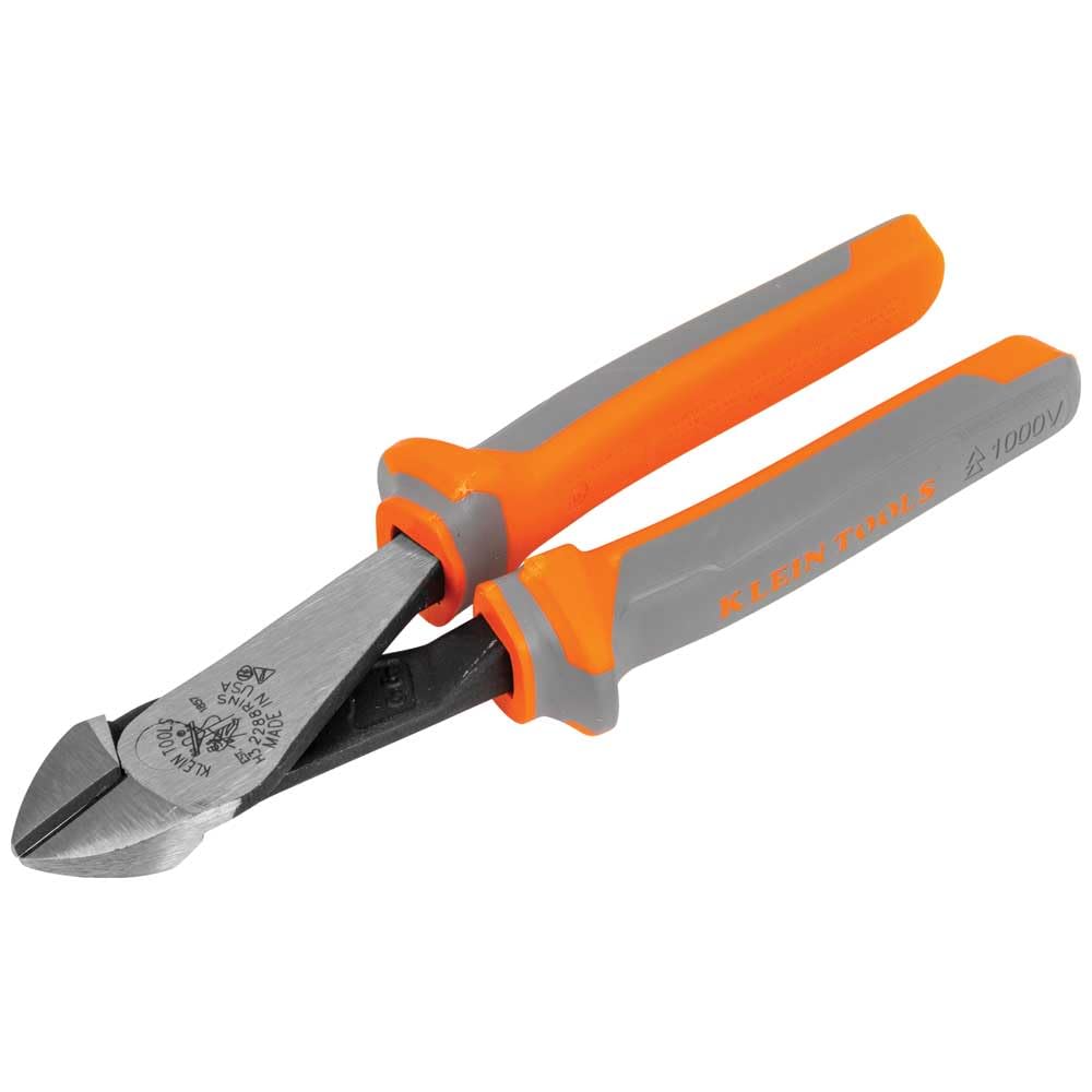 Klein Tools 2139NERINS 1000V Insulated Side Cutter Pliers, Made in USA, High Leverage Design, Induction Hardened Knives, 9-Inch