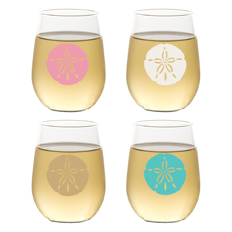 Set of 4 Shatterproof Designer 16 oz Plastic Wine Glasses MADE in the USA (CHRISTMAS)