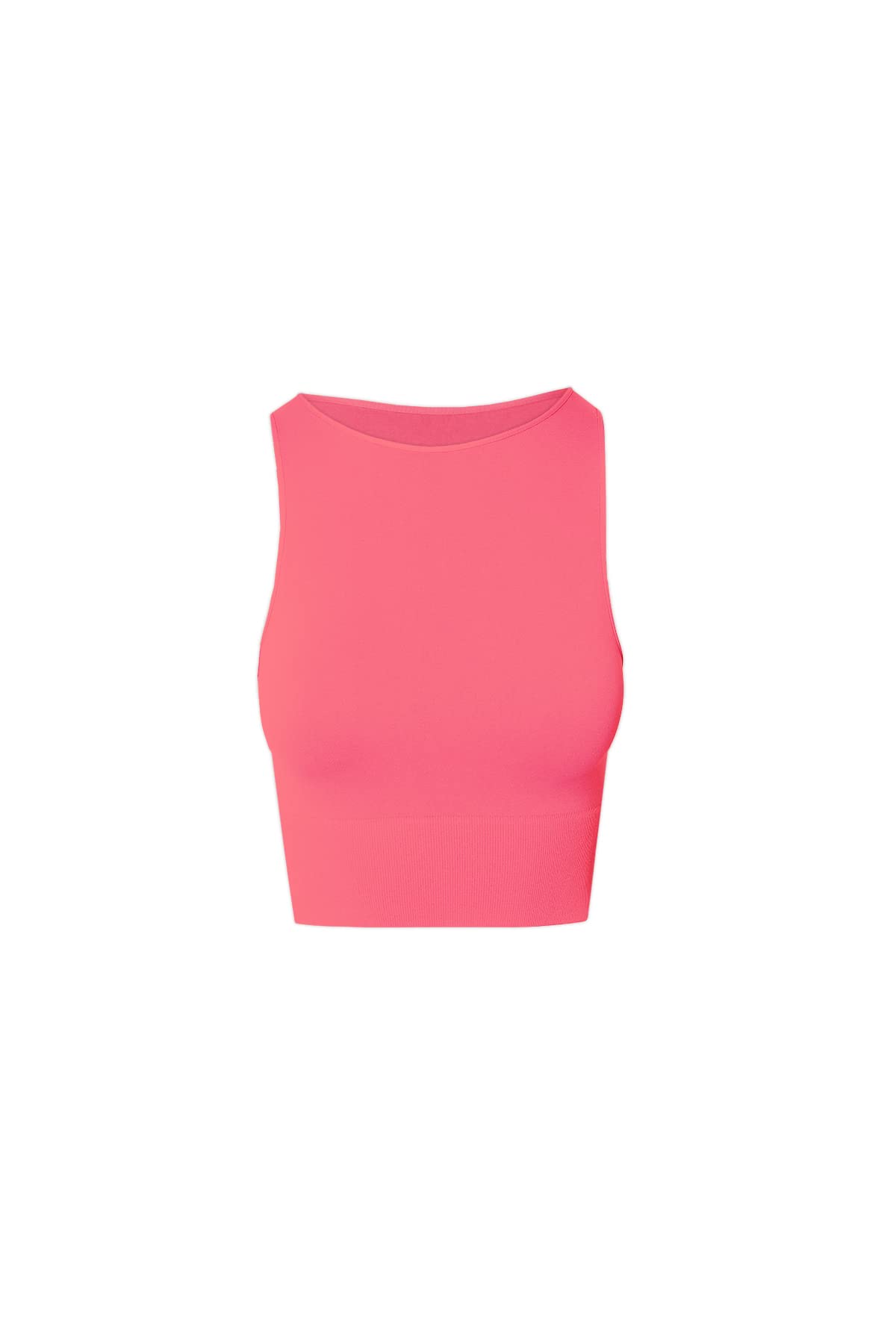 NIKIBIKI Women Seamless Solid High Neck Crop Top, Made in U.S.A, One Size