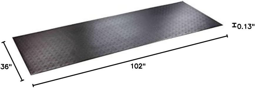 SuperMats High Density Commercial Grade Solid Equipment Mat 29GS Made in U.S.A. for Large Treadmills Ellipticals Rowers Water Rowing Machines Recumbent Bikes and Exercise Equipment (3-Feet x 8.5-Feet) (36" x 102") (91.4 cm x 259.1 cm),Black