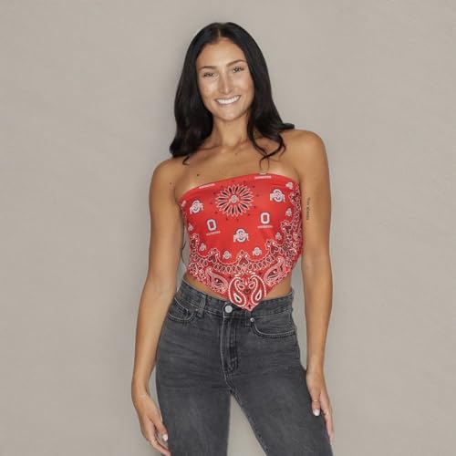 Lojobands Women's Bandana Top Tailgate Outfit College Tank Top Crop Top Made in USA One Size Fits Most