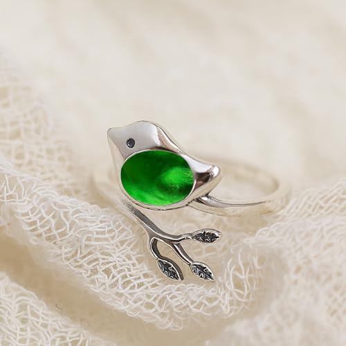 Bottled Up Designs Handmade Little Bird Ring, Recycled Antique Bottles, Sterling Silver, Eco Friendly, Made in USA, Birthday Gifts, Mothers Day, Women, Anniversary (Red Beer Bottle)