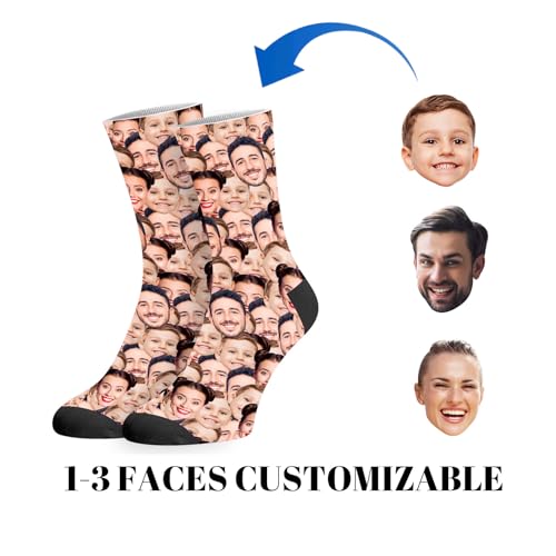 Custom Socks with Picture:Made in USA,Customized Face Socks,Personalized Socks Memorial Gift for Men Women Kid