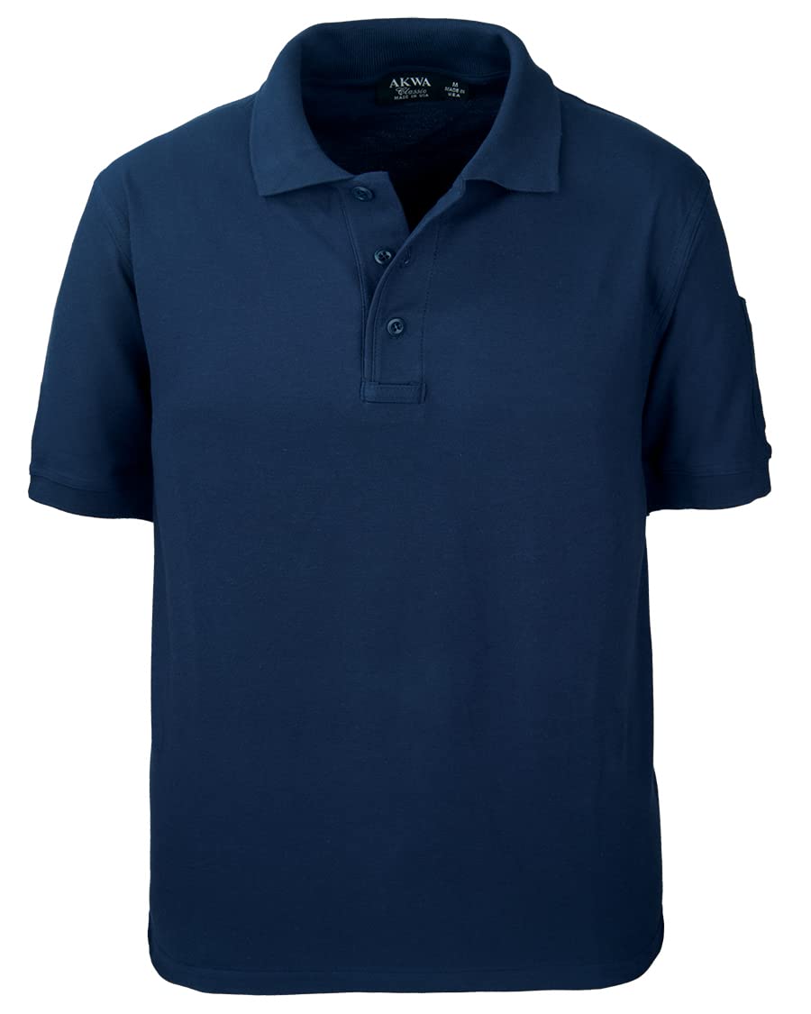 Akwa Men's Short Sleeve Cotton Pique Tactical Polo Made in USA