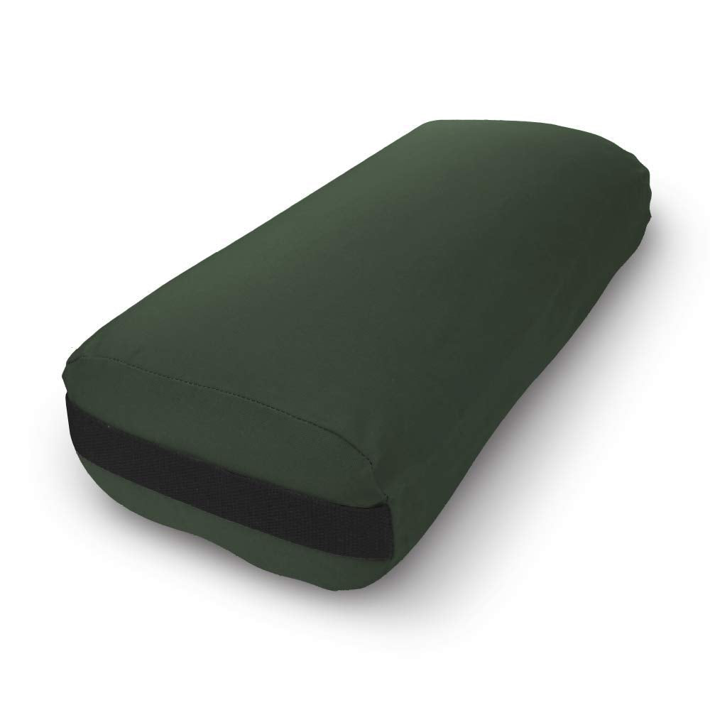 Bean Products Yoga Bolster - Made In The USA With Eco Friendly Materials - Round or Rectangular Support Cushions That Elevate Your Practice - Natural Cotton or Organic Hemp Cover