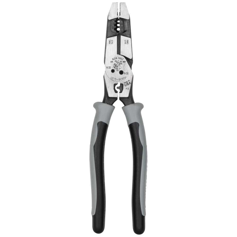 Klein Tools J215-8CR Multitool Pliers, Hybrid Multi Purpose Tool / Crimper, Wire Stripper, Bolt Shearing, Wire Grabbing, Twisting, Looping