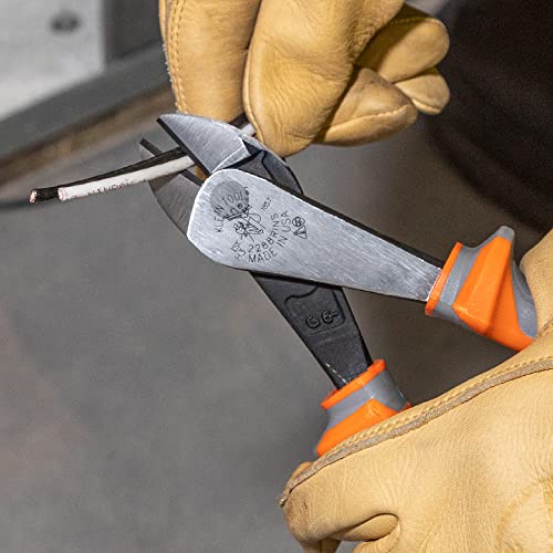 Klein Tools 2139NERINS 1000V Insulated Side Cutter Pliers, Made in USA, High Leverage Design, Induction Hardened Knives, 9-Inch