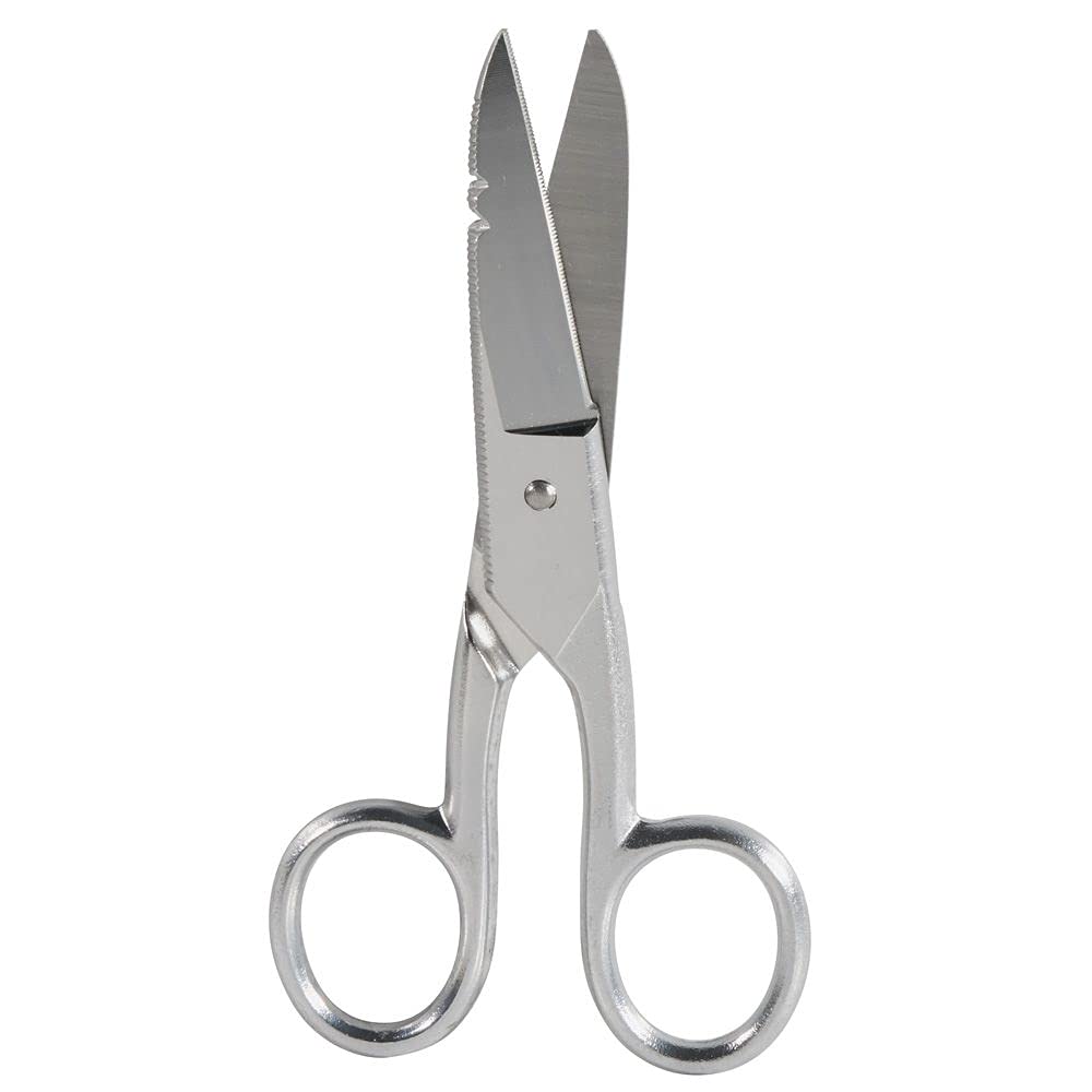 Klein Tools 2100-9 Stainless Steel Electrician's Scissors with Stripping Notches, 5-1/4-Inch, Made in USA