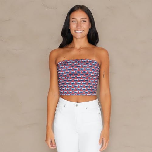 Lojobands Women's Tailgate Outfit College Tube Top Logo All Over Tank Top Crop Made in USA One Size Fits Most