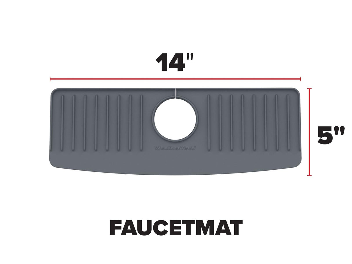 WeatherTech FaucetMat Duo - Protect Your Kitchen & Bathroom Countertops - Dark Grey/Slate