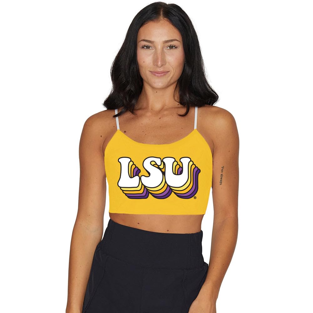Lojobands Women's Tailgate Outfit College Spaghetti Tank Top Crop Top Made in USA One Size Fits Most