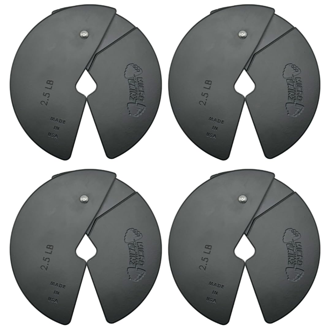 Micro Gainz Dumbbell Fractional 2.5 lb Weight Plate, Ideal for Micro Loading, (Choose Color) 4 Piece Fractional Weight Plates, Designed for Dumbbell Training, Made In USA