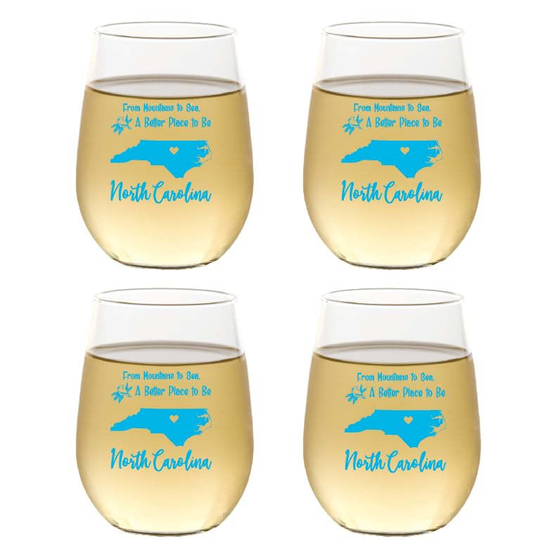 Set of 4 Shatterproof Designer 16 oz Plastic Wine Glasses MADE in the USA (CHRISTMAS)