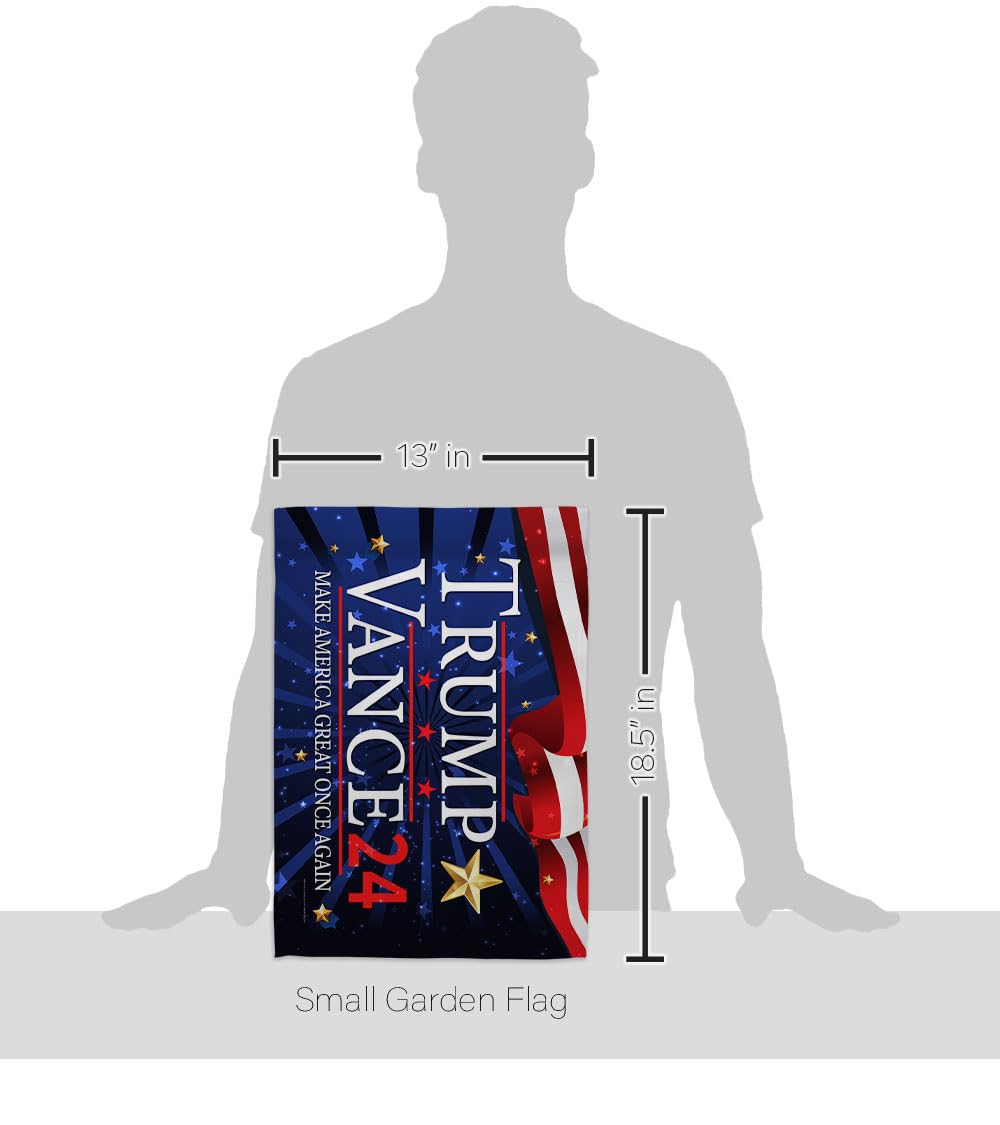 Trump Vance Flag Yard Sign Wall Art Lawn Home Tapestry Patio Poster Rally Shooting 2024 President 47 MAGA Garden Patriotic Outdoor Decorations, Republican Gift Made in USA