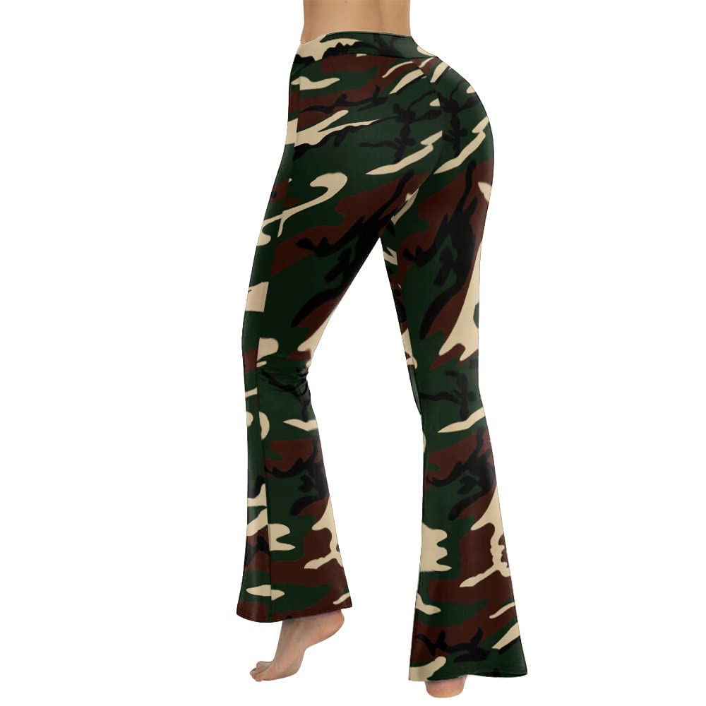 Sweet Hearts Flare Yoga Pants for Women- High Waisted Bootcut Leggings Casual Stretchy Palazzo Wide Leg Pants Made in USA