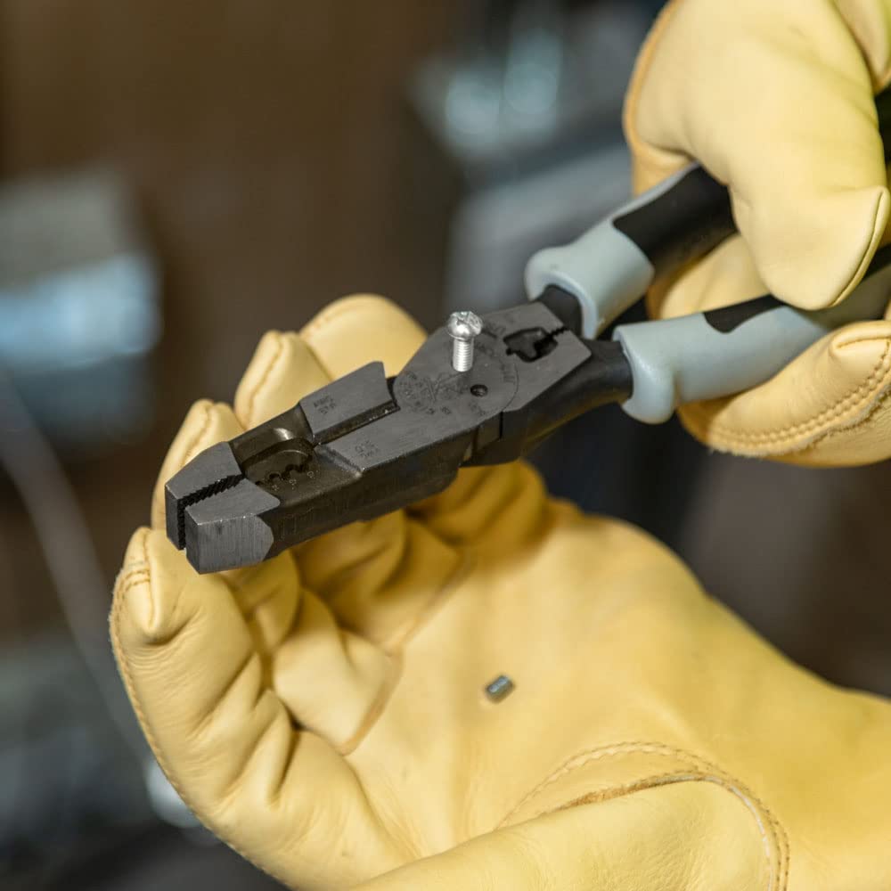 Klein Tools J215-8CR Multitool Pliers, Hybrid Multi Purpose Tool / Crimper, Wire Stripper, Bolt Shearing, Wire Grabbing, Twisting, Looping