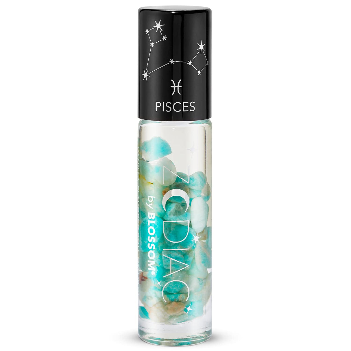 Blossom Zodiac Sign Roll-On Lip Gloss, Vanilla Scented + Moisturizing with Crystals, Made in USA, 0.20 fl. oz./5.9ml, Aquarius