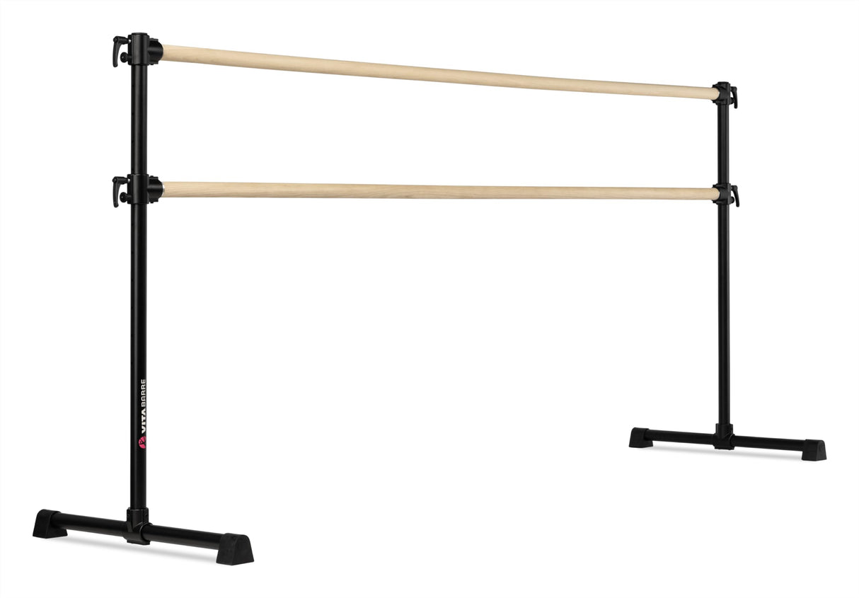 VITA Barre Portable Freestanding Double Ballet Barre, Professional | Adjustable Height, Made in USA, Home or Gym Exercise Equipment for Kids & Adults | Dance, Fitness, Pilates