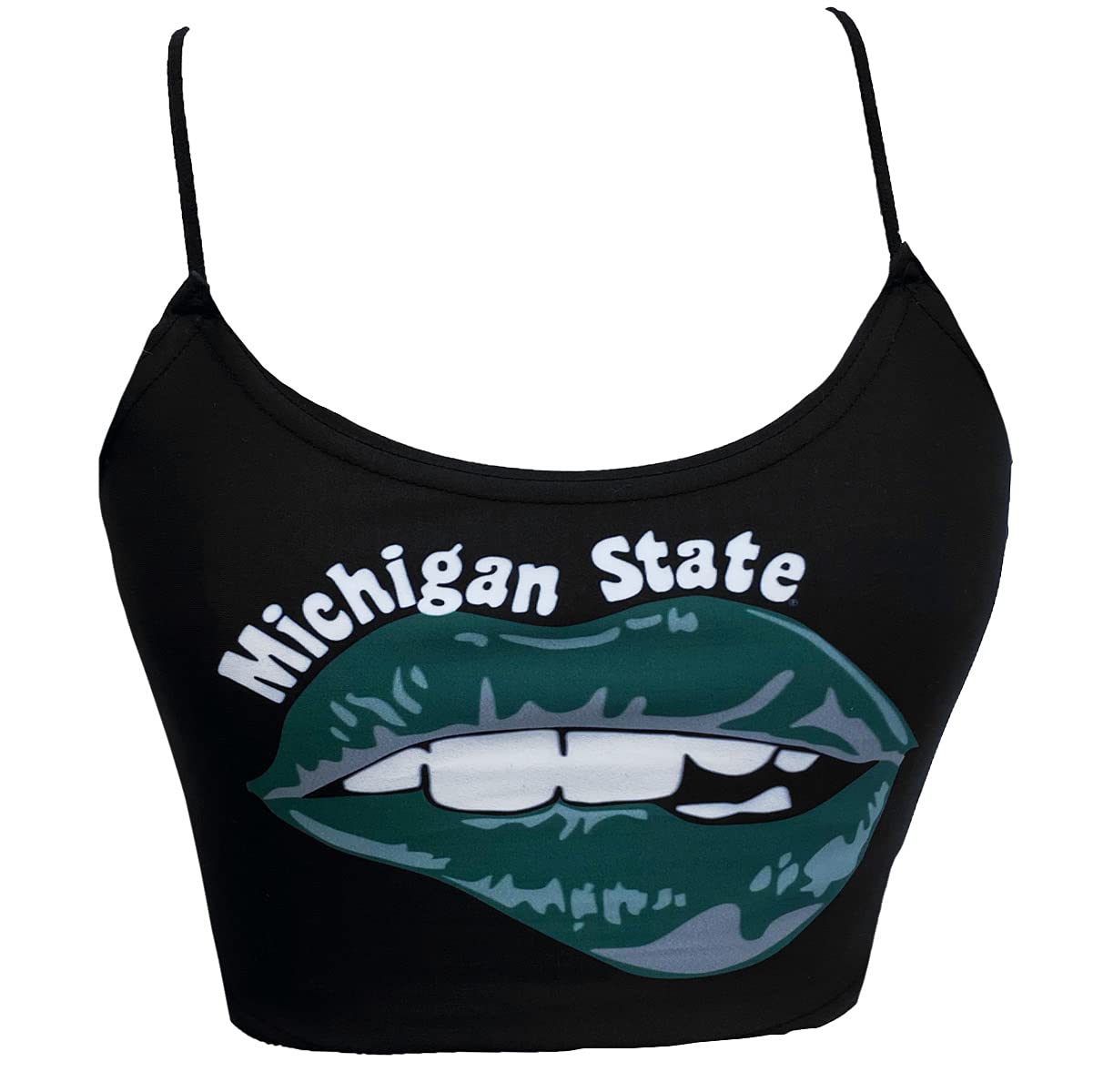 Lojobands Women's Tailgate Outfit College Spaghetti Tank Top Crop Top Made in USA One Size Fits Most