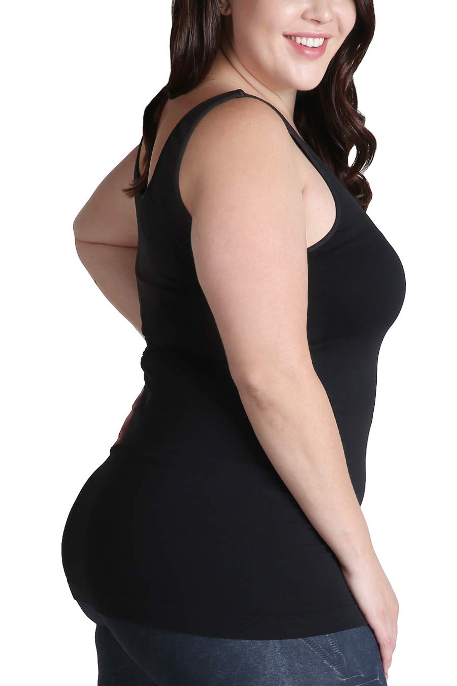 NIKIBIKI Women Seamless Premium Classic Tank Top, Made in U.S.A, Plus Size