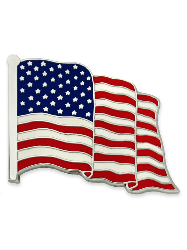 PinMart's 2 Pack Made in the USA American Flag Enamel Lapel Pins