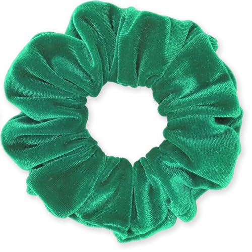 Velvet Scrunchies 3-Pack Gift Set Premium Plush Ponytail Holder Made in the USA Burgundy Forest Black