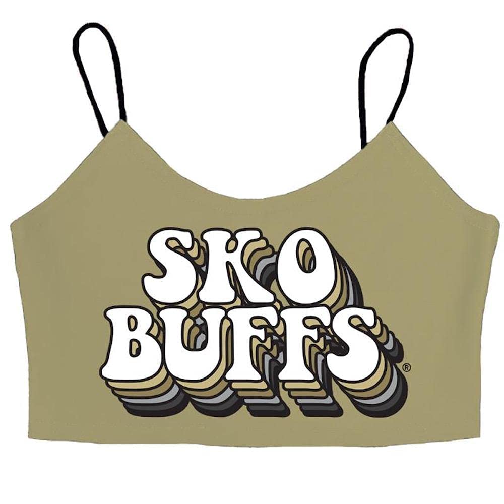 Lojobands Women's Tailgate Outfit College Spaghetti Tank Top Crop Top Made in USA One Size Fits Most