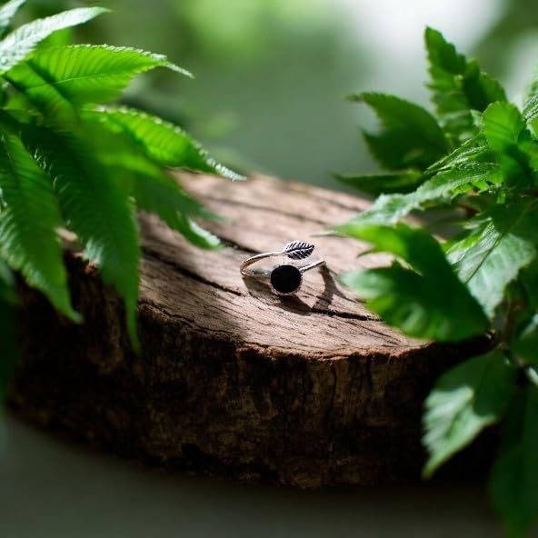 Bottled Up Designs Handmade Vintage Leaf Ring, Recycled Vintage Aqua Mason Jar, Sterling Silver, Eco Friendly, Made in USA, Birthday Gifts, Mothers Day, Women, Anniversary (Aqua)