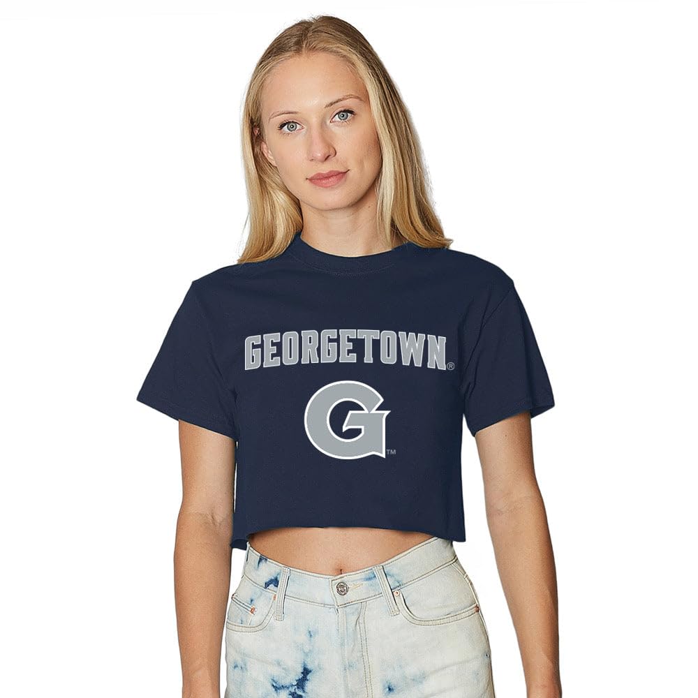 Lojobands Women's College Gameday Outfit T-Shirt Crop Tee Repeat Tee Tailgate Crop Top