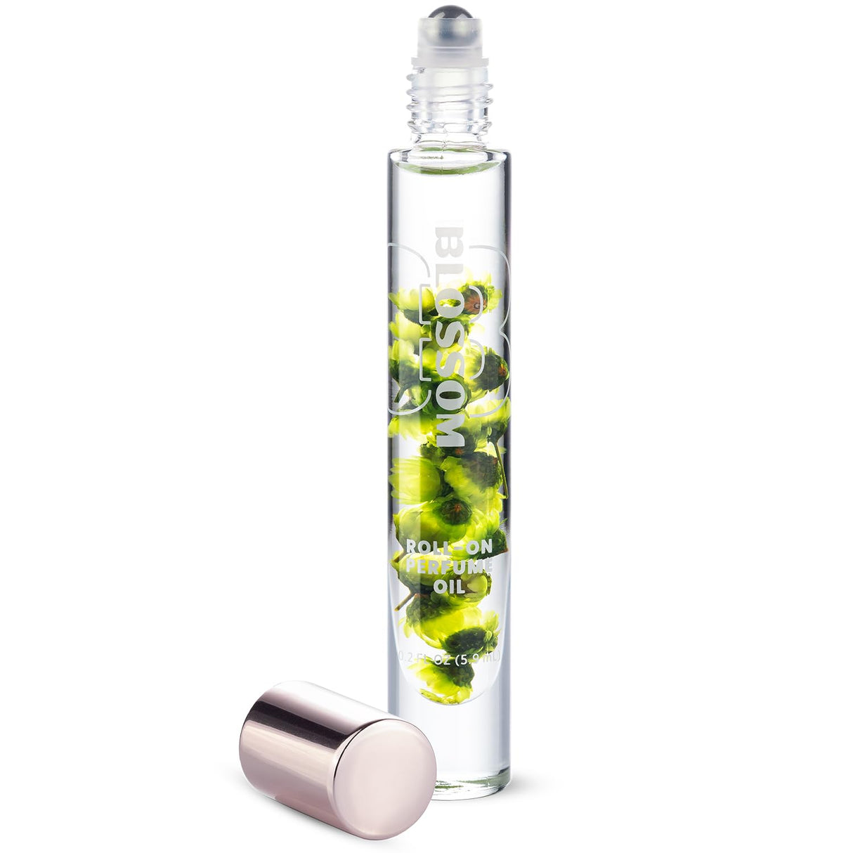 Blossom Roll on Perfume Oil for Women, Alcohol Free Rollerball Perfume with Essential Oil, Infused with Real Flowers, Made in USA, 0.20 oz (Lemon, Bergamot, Violet, White Musk), Cactus Flower