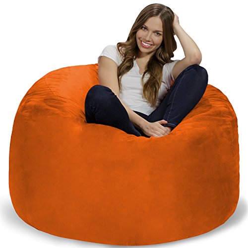 Chill Sack Bean Bag Chair: Giant 4' Memory Foam Furniture Bean Bag - Big Sofa with Soft Micro Fiber Cover - Black