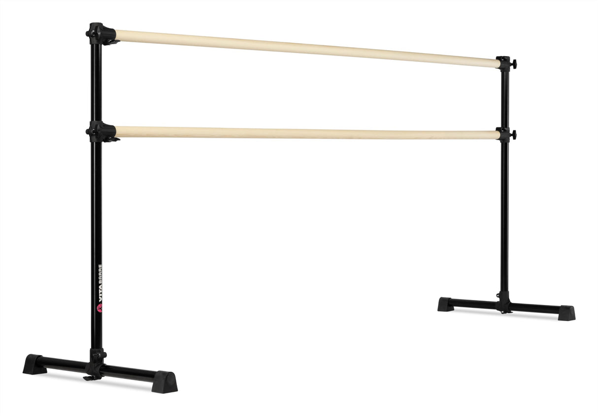 VITA Barre Portable Freestanding Double Ballet Barre, Prodigy, Wood | Adjustable Height, USA Made, Home or Gym Exercise Equipment for Kids & Adults | Dance, Fitness, Pilates