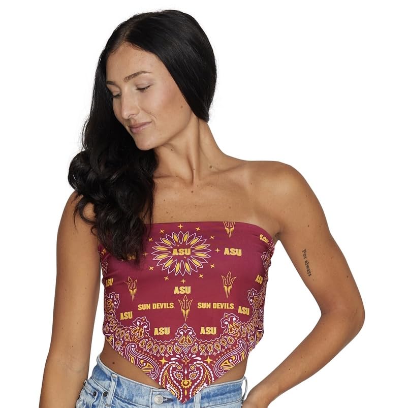 Lojobands Women's Bandana Top Tailgate Outfit College Tank Top Crop Top Made in USA One Size Fits Most