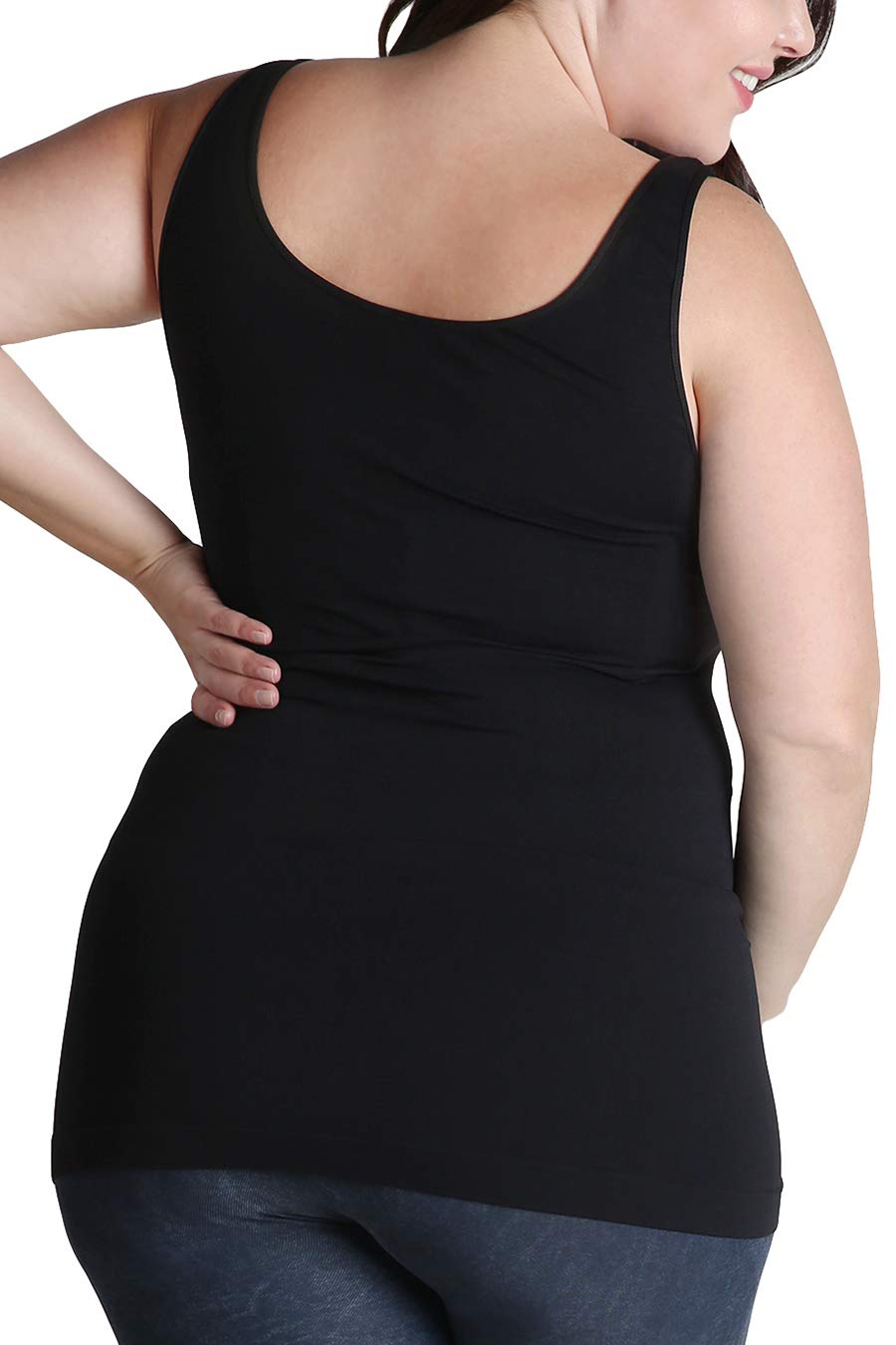NIKIBIKI Women Seamless Premium Classic Tank Top, Made in U.S.A, Plus Size