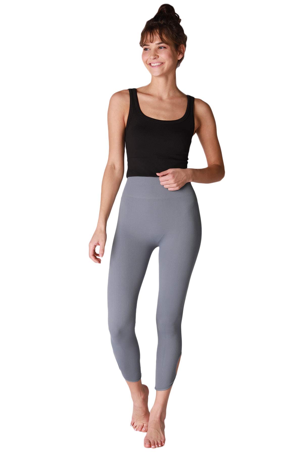 NIKIBIKI Women Seamless Chevron Ribbed Crop Top, Made in U.S.A, One Size