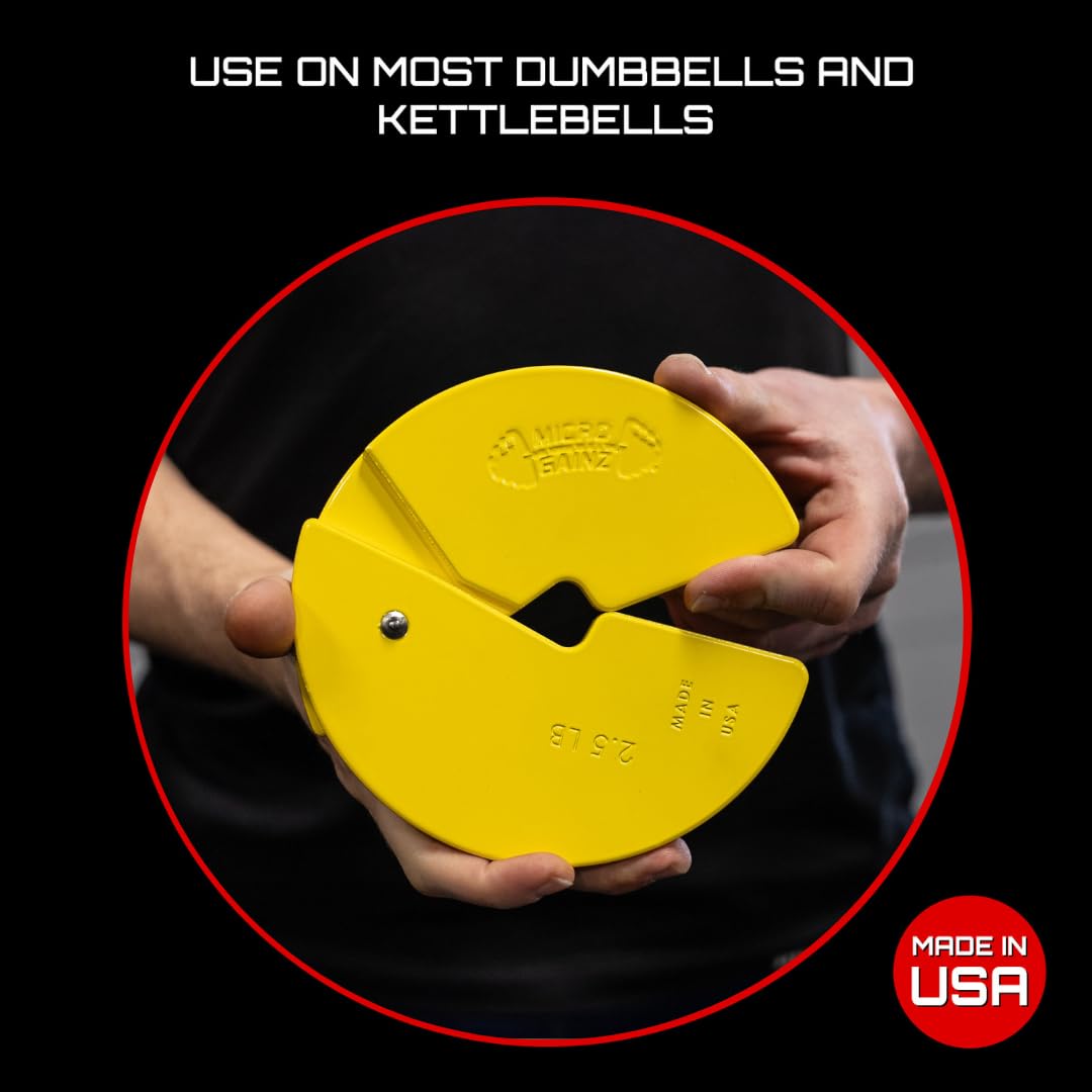 Micro Gainz Dumbbell Fractional 2.5 lb Weight Plate, Ideal for Micro Loading, (Choose Color) 2 Piece Fractional Weight Plates, Designed for Dumbbell Training, Made In USA