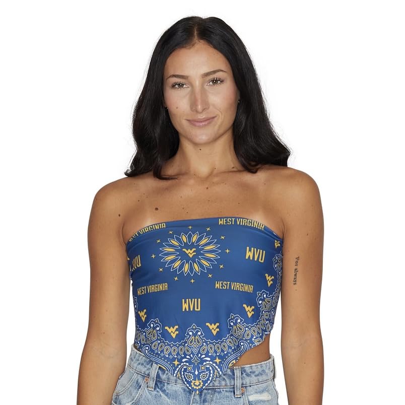 Lojobands Women's Bandana Top Tailgate Outfit College Tank Top Crop Top Made in USA One Size Fits Most