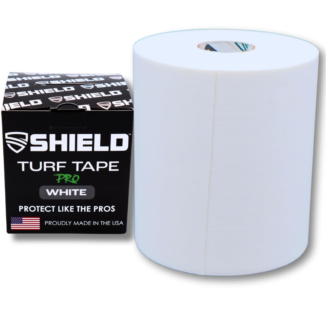 SHIELD Turf Tape Pro | Turf Tape Football - Waterproof, USA Made, 10 Yards, Extra Wide for arms, 4-Way Stretch Flexibility, White