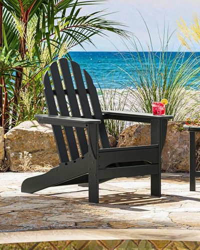 POLYWOOD AD4030PB Classic Outdoor Adirondack Chair, Pacific Blue