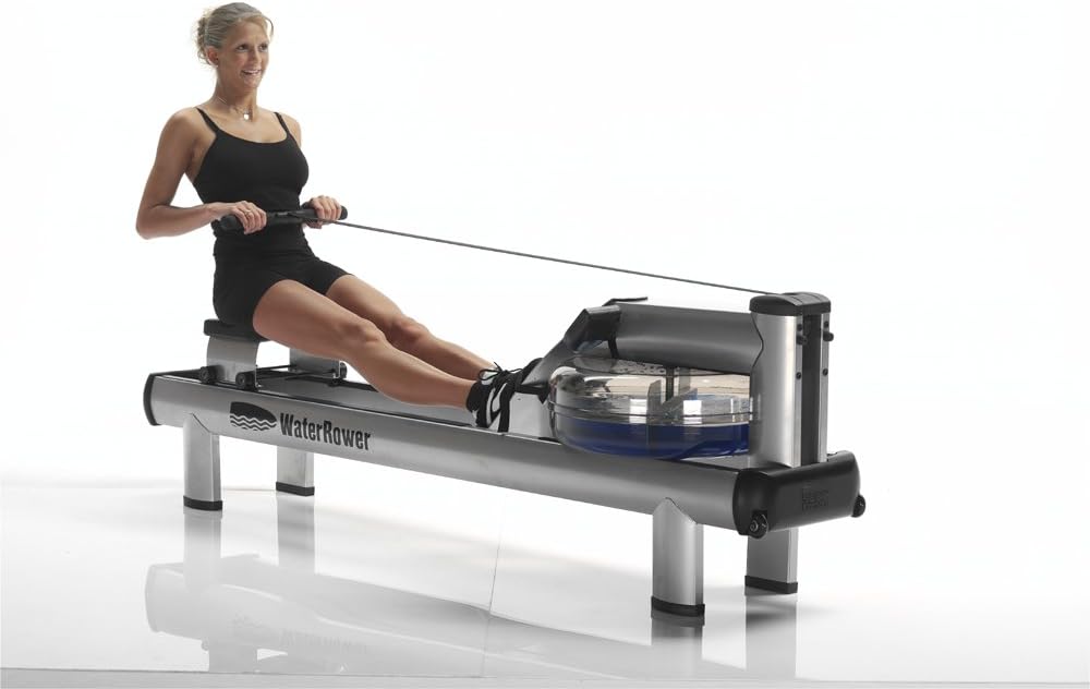 WaterRower M1 Hi Rise Rowing Machine with S4 Monitor | USA Made | Original Handcrafted Erg Machine for Home Use & Gym | Best Warranty