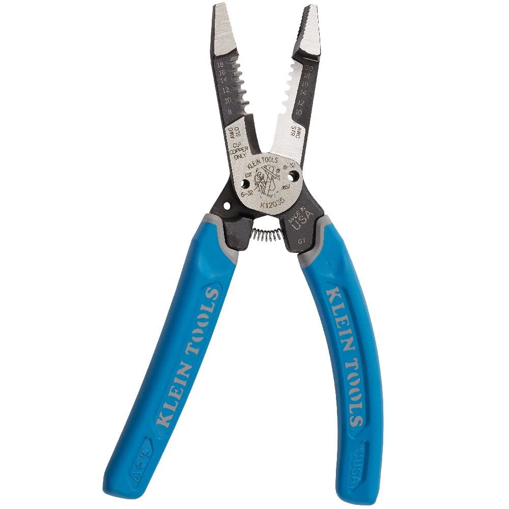Klein Tools K12035 Klein-Kurve Wire Cutters, Heavy Duty Wire Stripping Tool, Made in USA