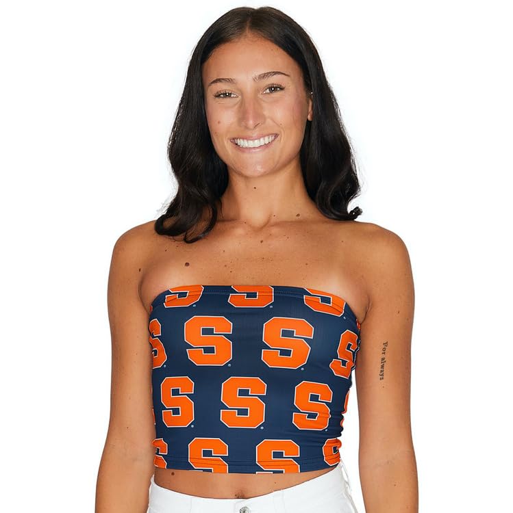 Lojobands Women's Tailgate Outfit College Tube Top Logo All Over Tank Top Crop Made in USA One Size Fits Most