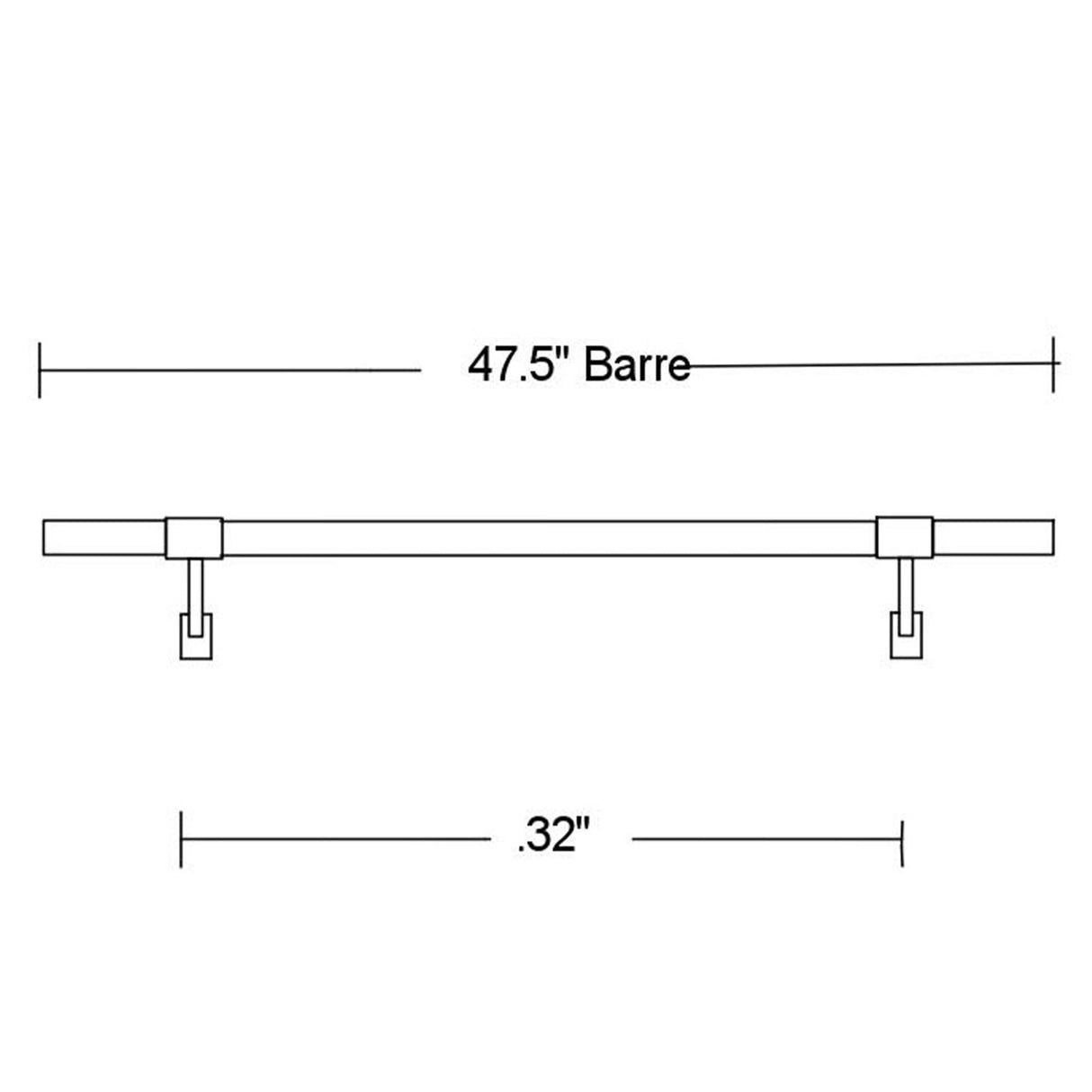 VITA Barre Wall-Mounted Single Ballet Barre, Classic WB15, Wood | Fixed Height, Made in USA, Home, Studio or Gym Exercise Equipment for Kids & Adults | Dance, Fitness, Pilates