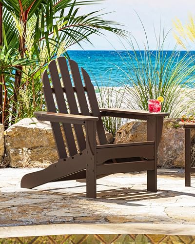 POLYWOOD AD4030PB Classic Outdoor Adirondack Chair, Pacific Blue