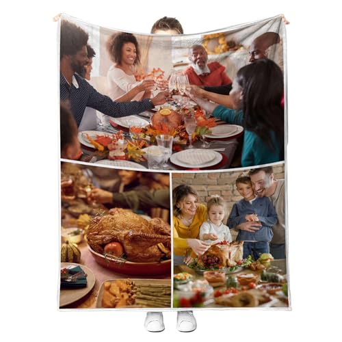 Ships Next Day,Custom Blanket with Picture Made in USA,Personalized Photo Blanket for Family Anniversary Christmas Birthday Halloween Valentines