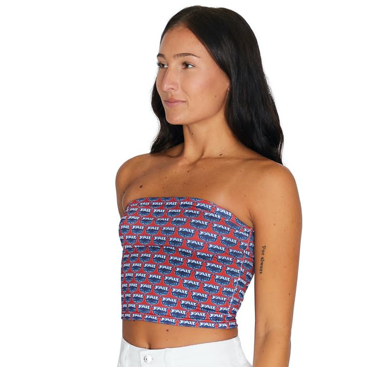 Lojobands Women's Tailgate Outfit College Tube Top Logo All Over Tank Top Crop Made in USA One Size Fits Most