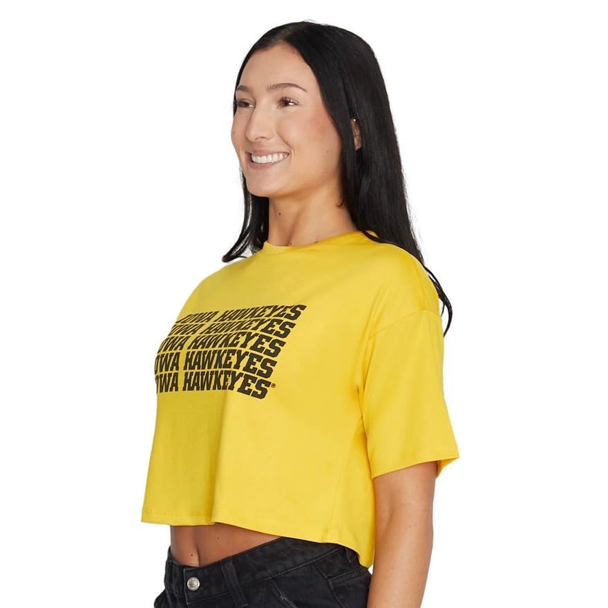 Lojobands Women's College Gameday Outfit T-Shirt Crop Tee Repeat Tee Tailgate Crop Top